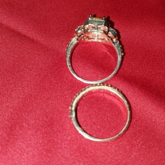 NEW 18K Rose Gold  Morganite 2 Piece Ring Set - Picture 10 of 13